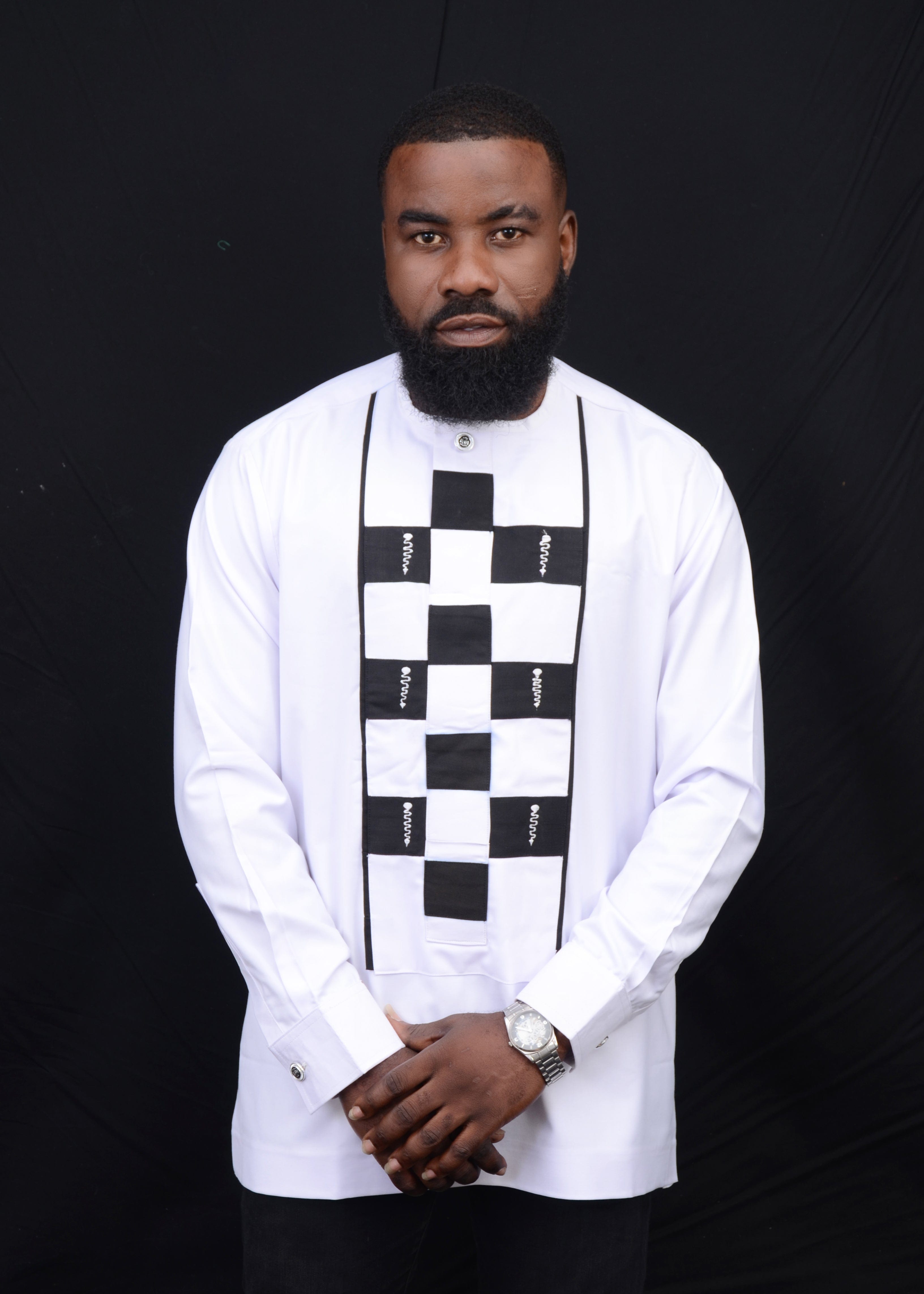 Black and white men's shirt – Abbiexpress