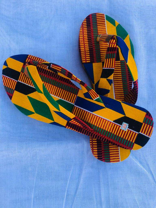 Abbiexpress African Kente Print Flip-flop/ Slippers