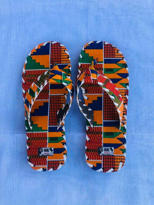 Abbiexpress African Kente Print Slippers