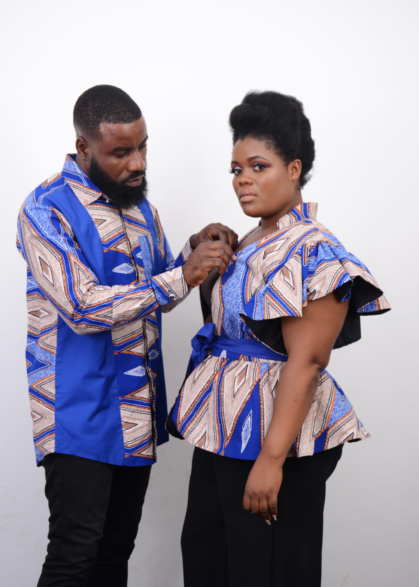 Abbiexpress African Wear African Couple Matching Outfit