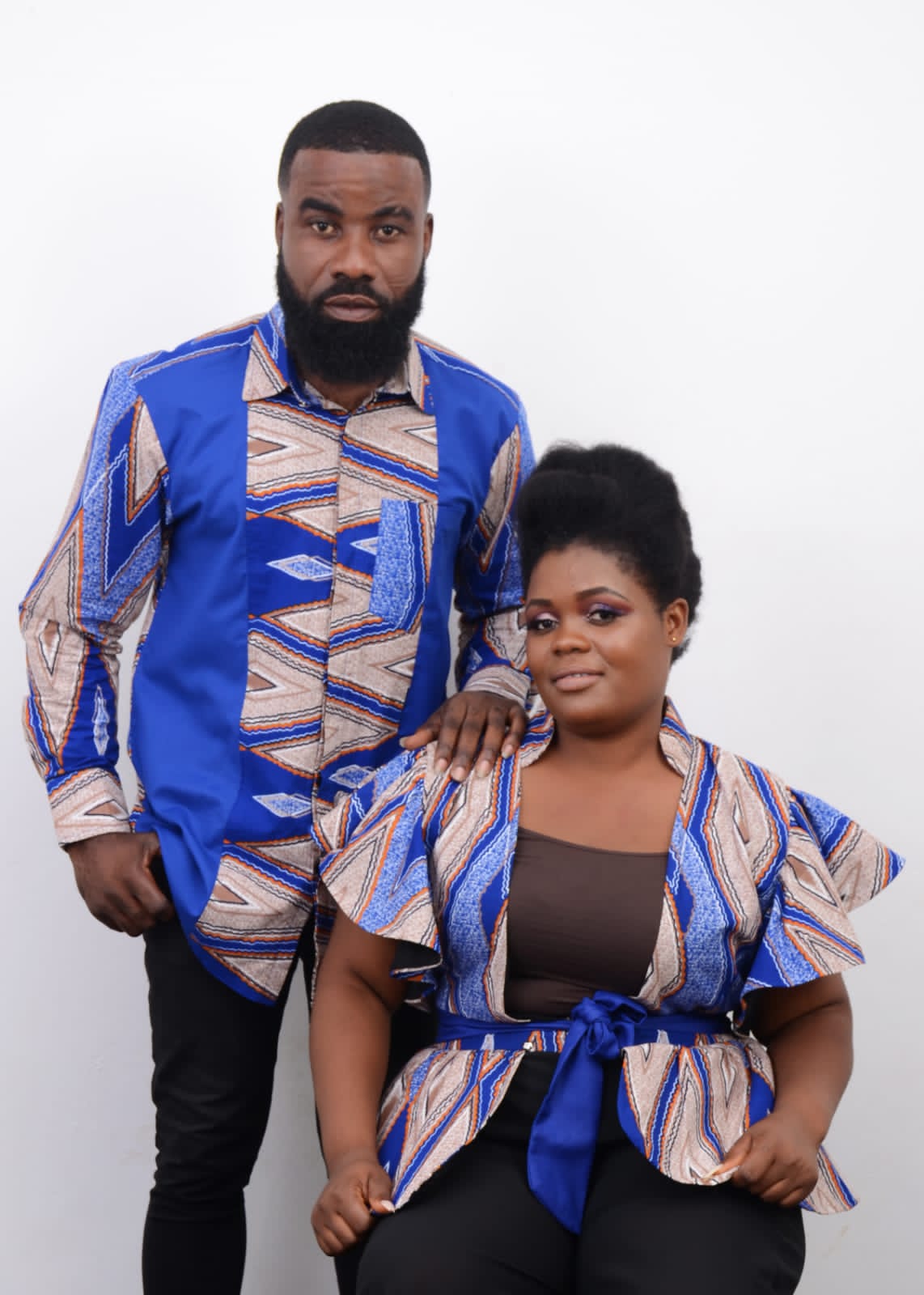 Abbiexpress African Wear M / M African Couple Matching Outfit