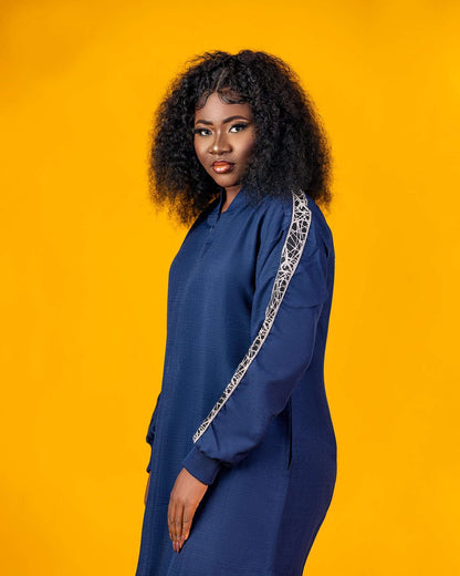 Dark blue/navy Bello Luxury jalabiya | African women wear