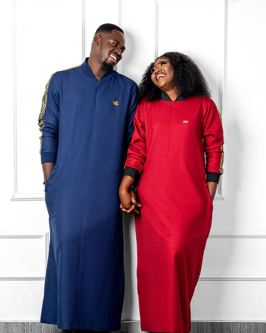 Abbiexpress S / M / Blue and red Couple's Bello Luxury jalabia