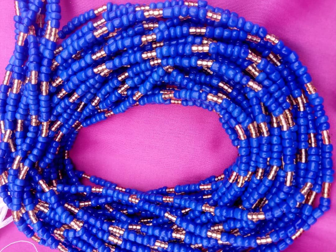 Blue and white waist beads new arrivals
